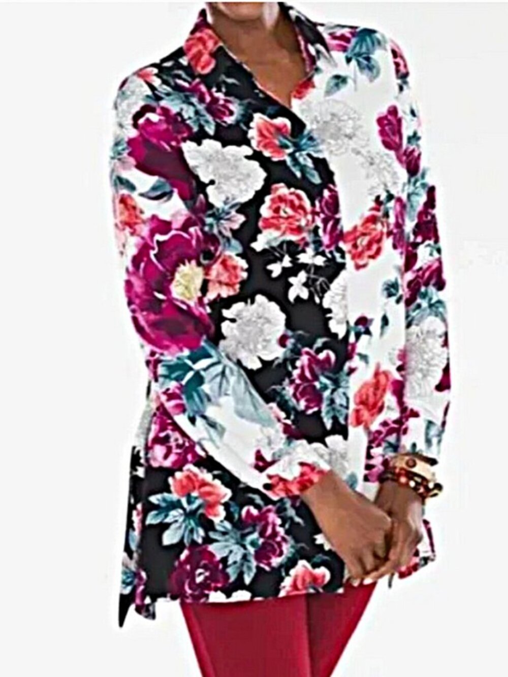 Chicos regal rose tunic blouse size 2